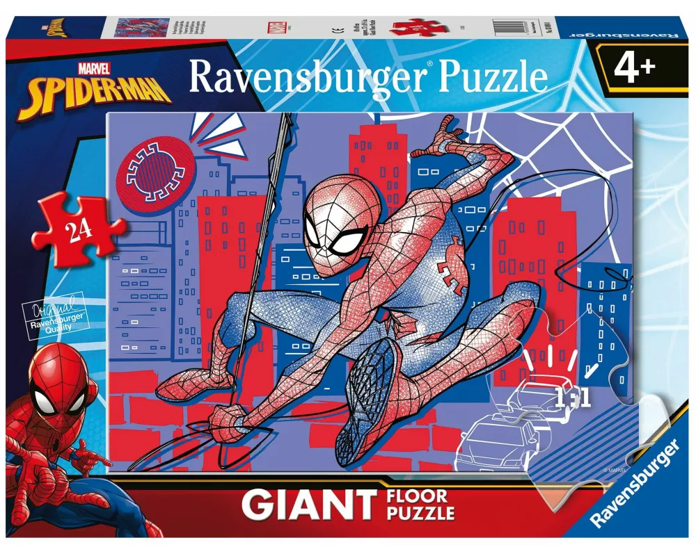 Ravensburger Kinderpuzzle 03088 - Der Superheld Spiderman - Bodenpuzzle mit 24 großen Puzzleteilen, für kleine Spiderman-Fans ab 3 Jahren
