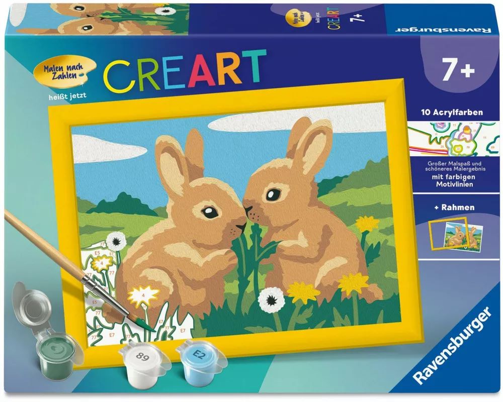 CreArt, Malen nach Zahlen Kinder - Hasenfreunde
