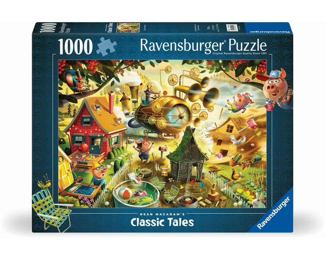 Erwachsenenpuzzle 1000 Teile - Dean MacAdam: Aufgepasst, kleine Schweinchen!