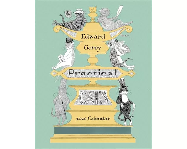 Edward Gorey: Practical Cats 2026 Mini Wall Calendar