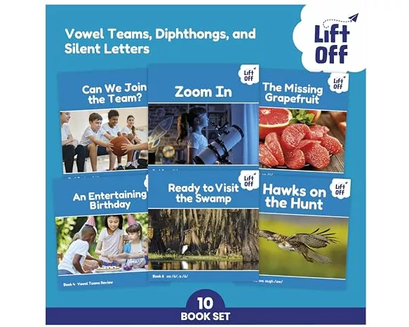 Phonic Books Lift Off Readers Vowel Teams, Diphthongs, and Silent Letters