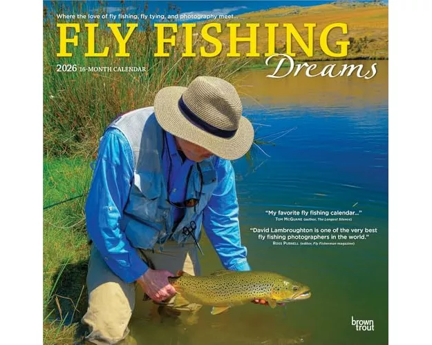 Fly Fishing Dreams Official 2026 12 X 24 Inch (Hanging) Monthly Square Wall Calendar