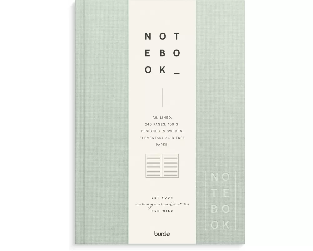 Burde Notizbuch Textil grün liniert A5
