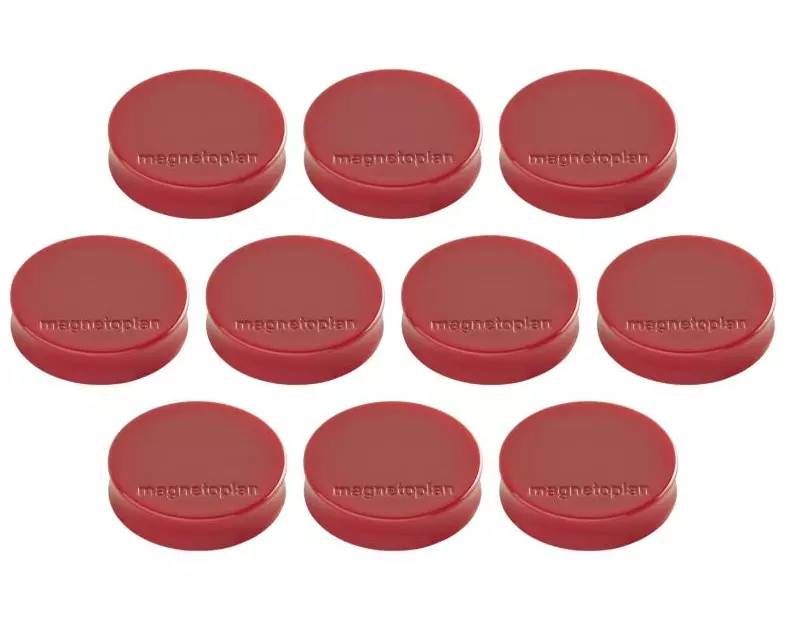 Magnetoplan Haftmagnet Ergo Medium Ø 3 cm Rot, 10 Stück