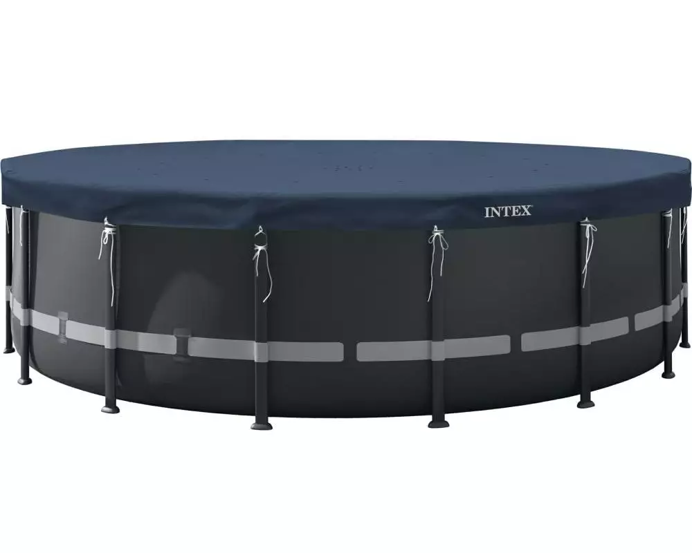 Intex Pool-Abdeckplane Allwetter-Deluxe 4.8 m x 20 cm, Dunkelblau