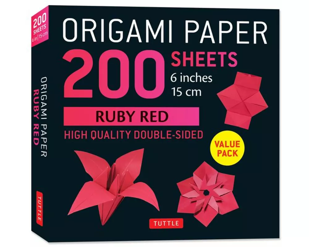 Origami Paper 200 sheets Ruby Red 6"