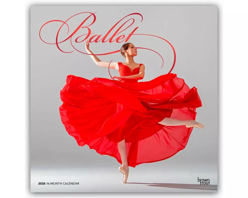 Ballet 2026 12 X 24 Inch (Hanging) Monthly Square Wall Calendar Foil Stamped Cover Plastic-Free