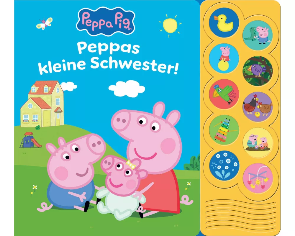 Peppa Pig - Peppas kleine Schwester! - Interaktives Pappbilderbuch mit 10 lustigen Geräuschen