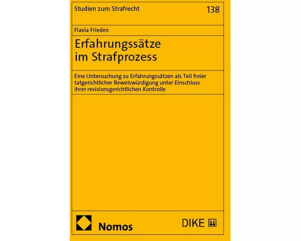 Erfahrungssätze im Strafprozess