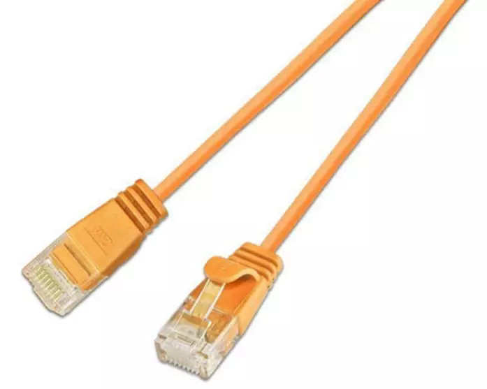 SLIM Slimpatchkabel RJ-45 - RJ-45, Cat 6, UTP, 0.15 m, Orange