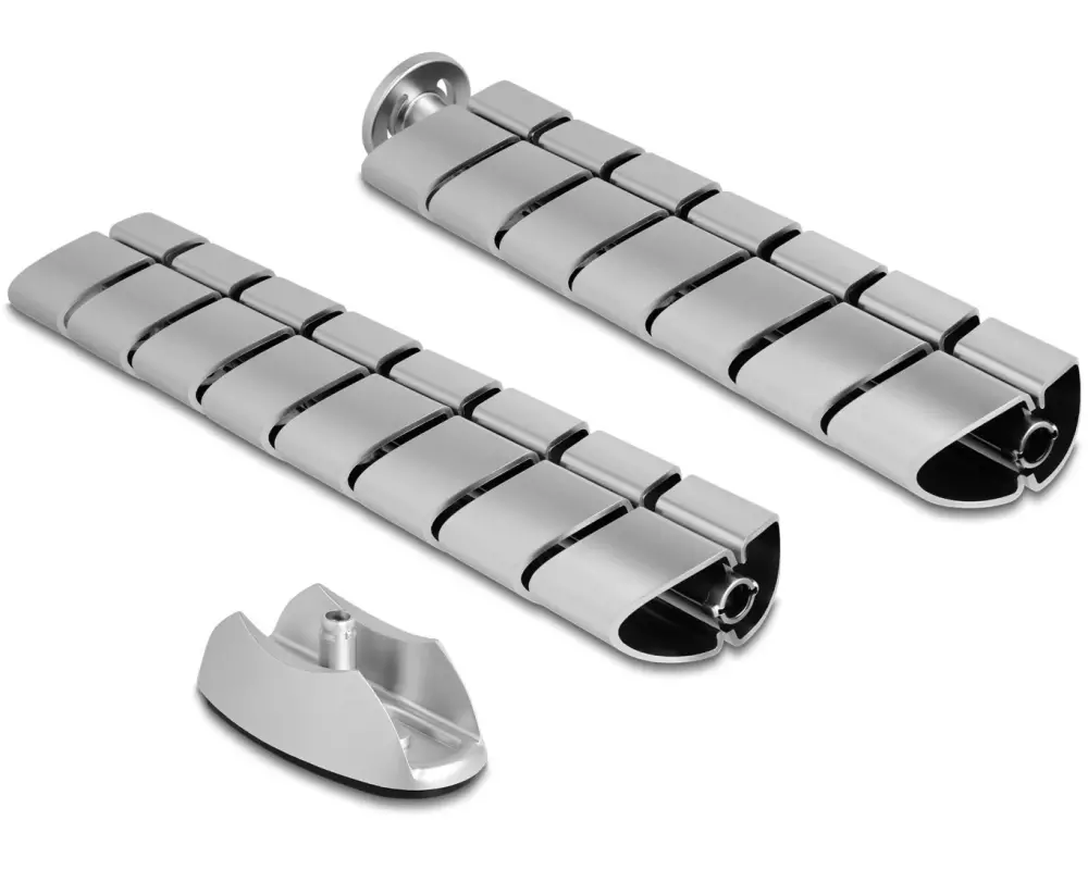 Delock Kabelkanal höhenverstellbar 0.74 m x 75 mm Silber