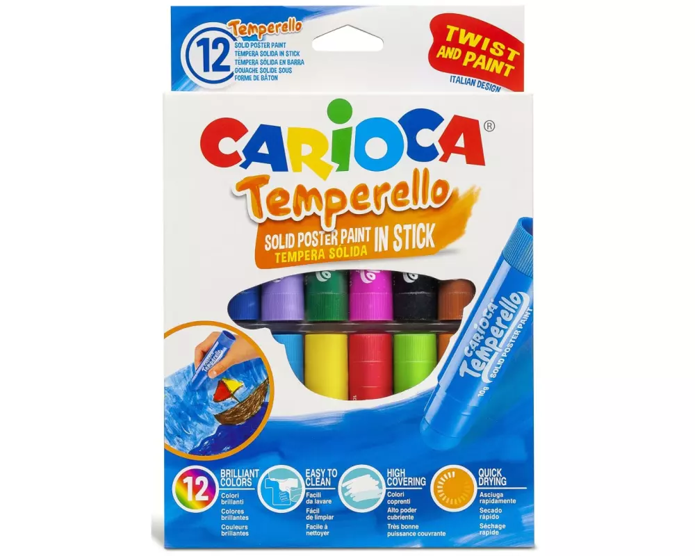 Carioca Posterfarbe Temperello 12 Stück, Mehrfarbig