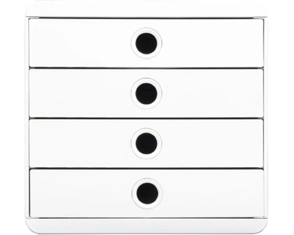 Exacompta Schubladenbox Pop-Box AutentiK, 4 Schubladen, Weiss