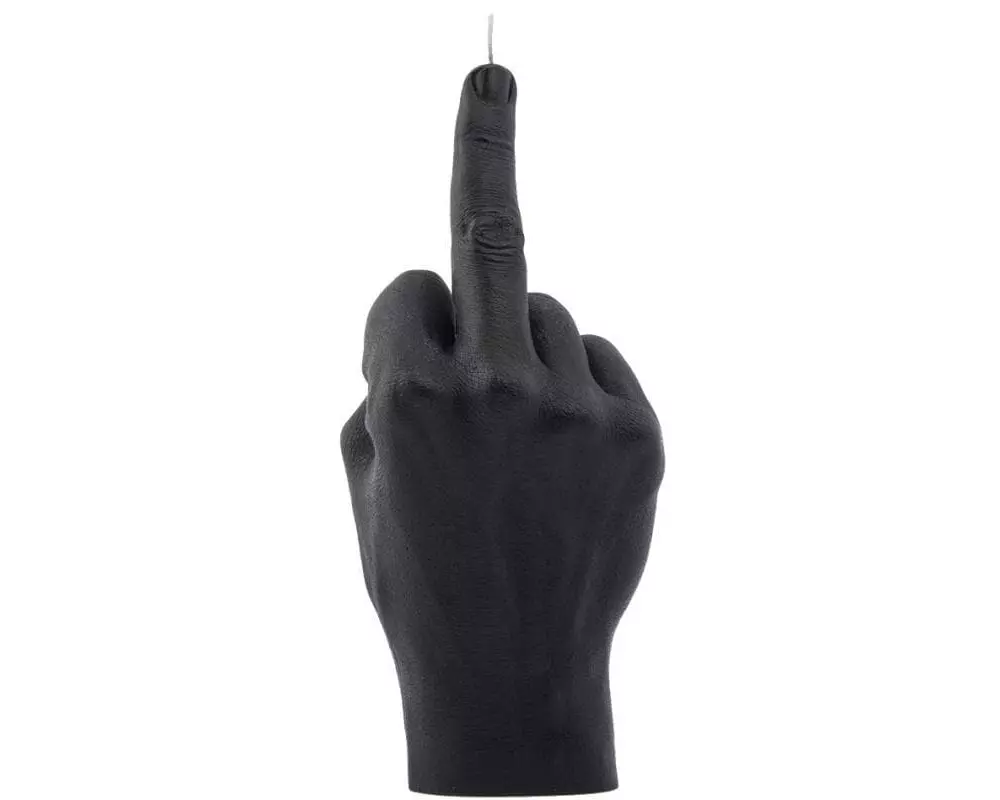 Mandatus Kerze Candle Hand F*ck you, Schwarz
