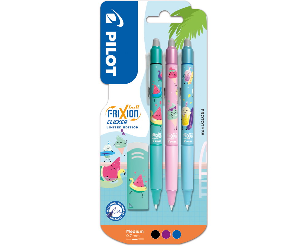 PILOT Frixion Clicker Pool Party 150.540.00BL assortiert 3 Stück