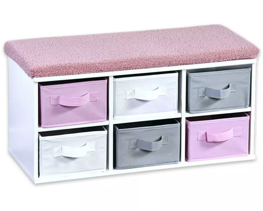 Kesper Kinder-Sitzbank mit Sitzkissen Polyester Rosa