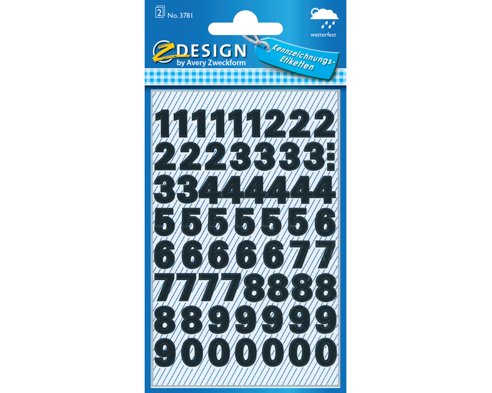 Z-DESIGN Letters schwarz 3781 9,5mm,Univers Medium 2 Blatt