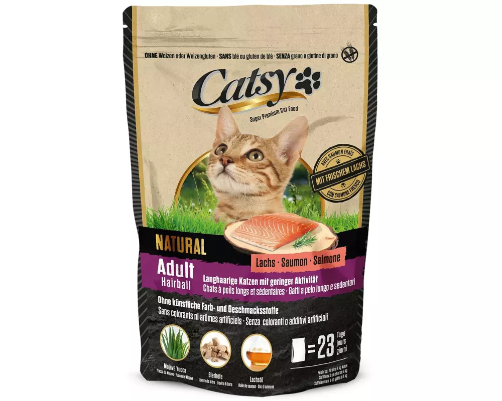 Catsy Trockenfutter Adult Hairball Cat Salmon, 1 kg