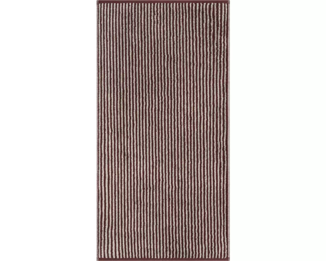 Cawö Duschtuch Two-Tone Stripe 80 x 150 cm, Bordeaux
