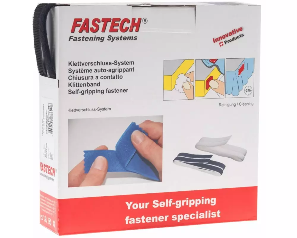 FASTECH Klettband-Box 16 mm x 10 m, Schwarz