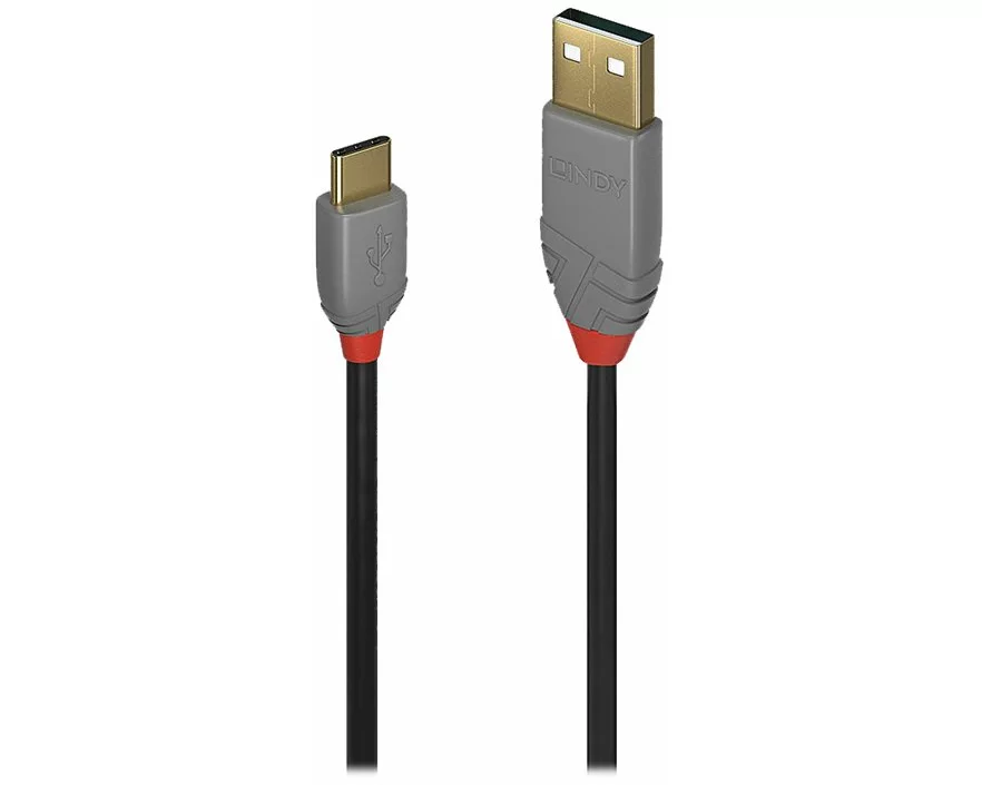 LINDY Anthra Line USB Cable, USB 2.0, USB/A-USB/C M-M, 1m