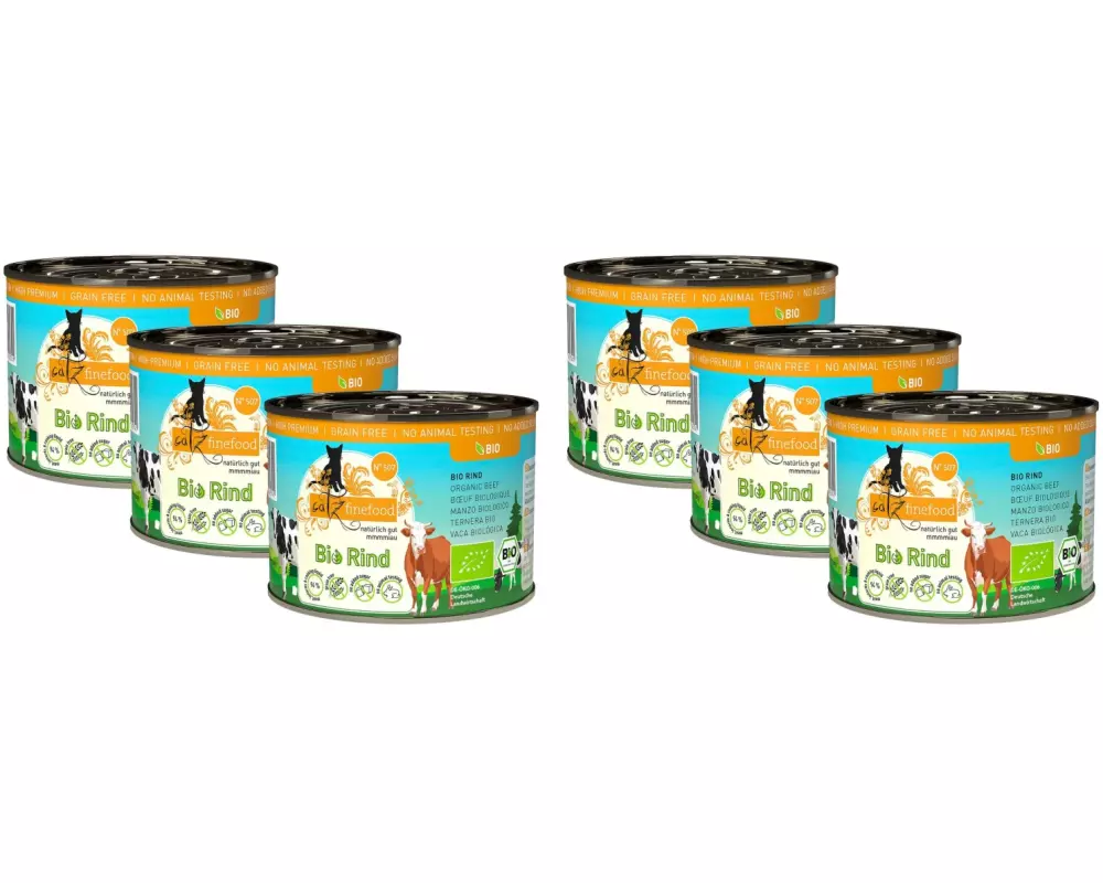catz finefood Nassfutter Bio No.507 Rind, 6 x 200 g