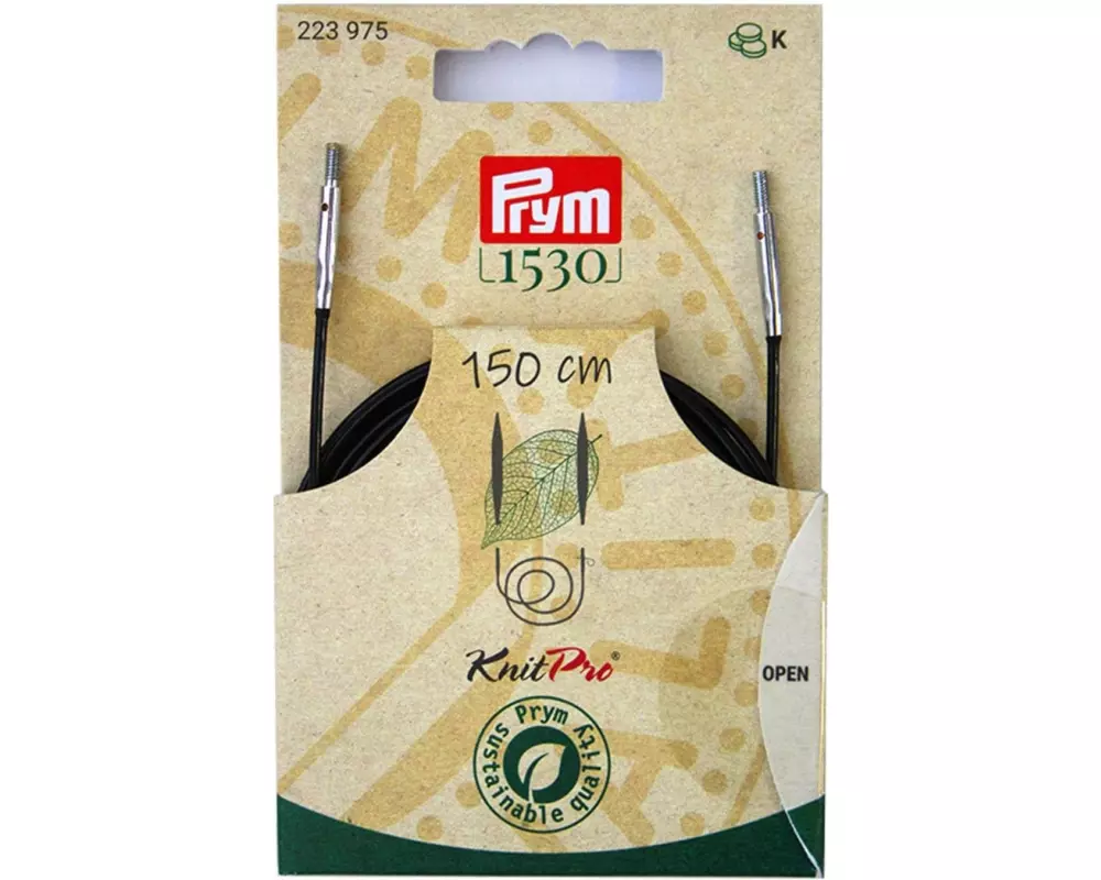Prym 1530 Seil und Zubehör für Rundstricknadeln, 150 cm