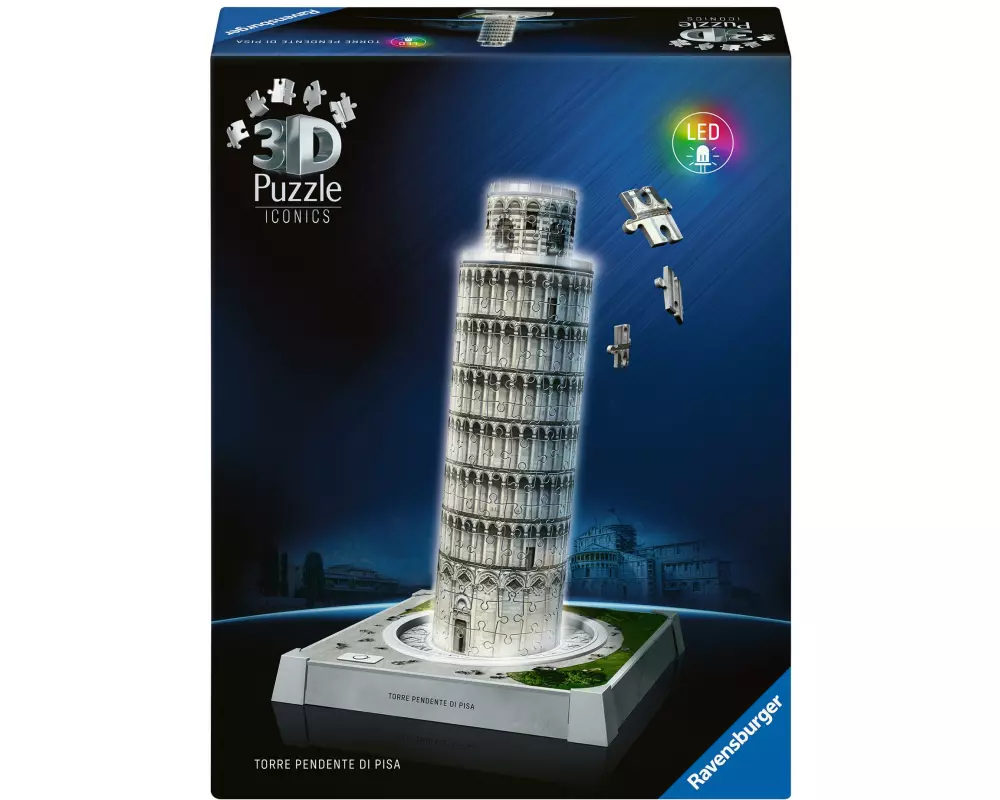 Ravensburger 3D Puzzle Iconics Torre Pendente di Pisa w.L