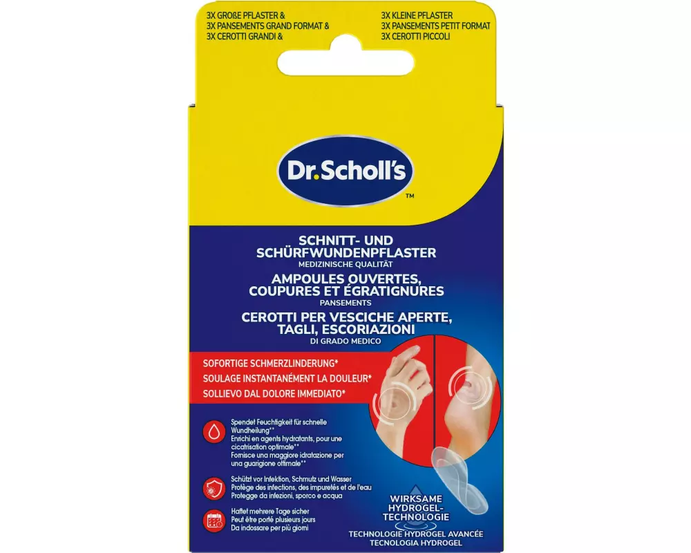 Scholl Pflaster Schnitt und Schürf