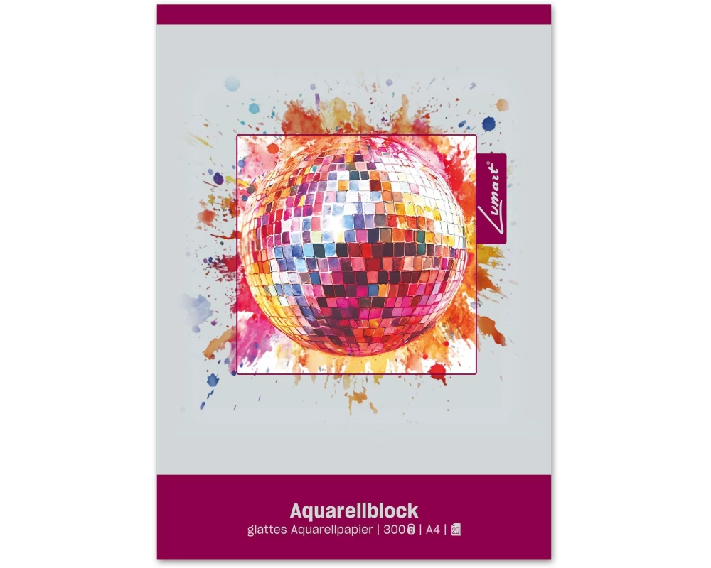Lumart Aquarellblock Lumart A4, 300 g/m², 20 Blatt