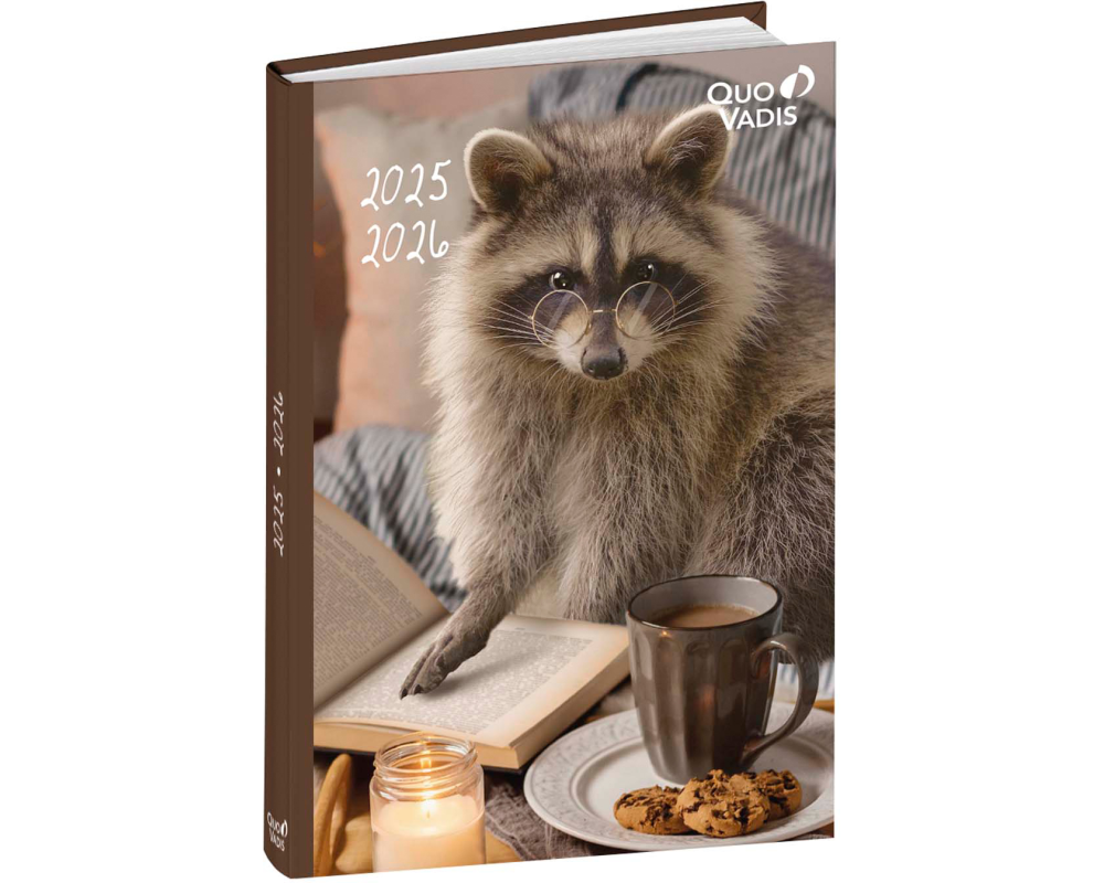 QUO-VADIS Eurotextagenda Waschbär 25/26 1282518Q 1T/1S 12M ML 12x17cm
