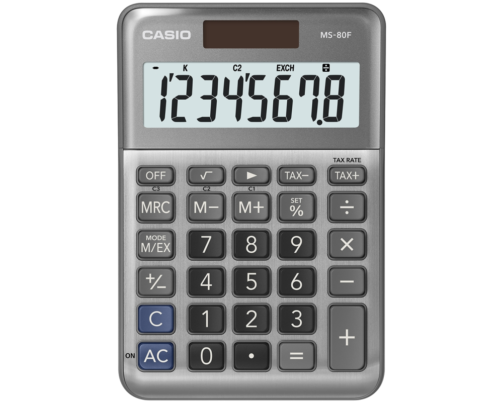 CASIO Tischrechner MS-80F grau