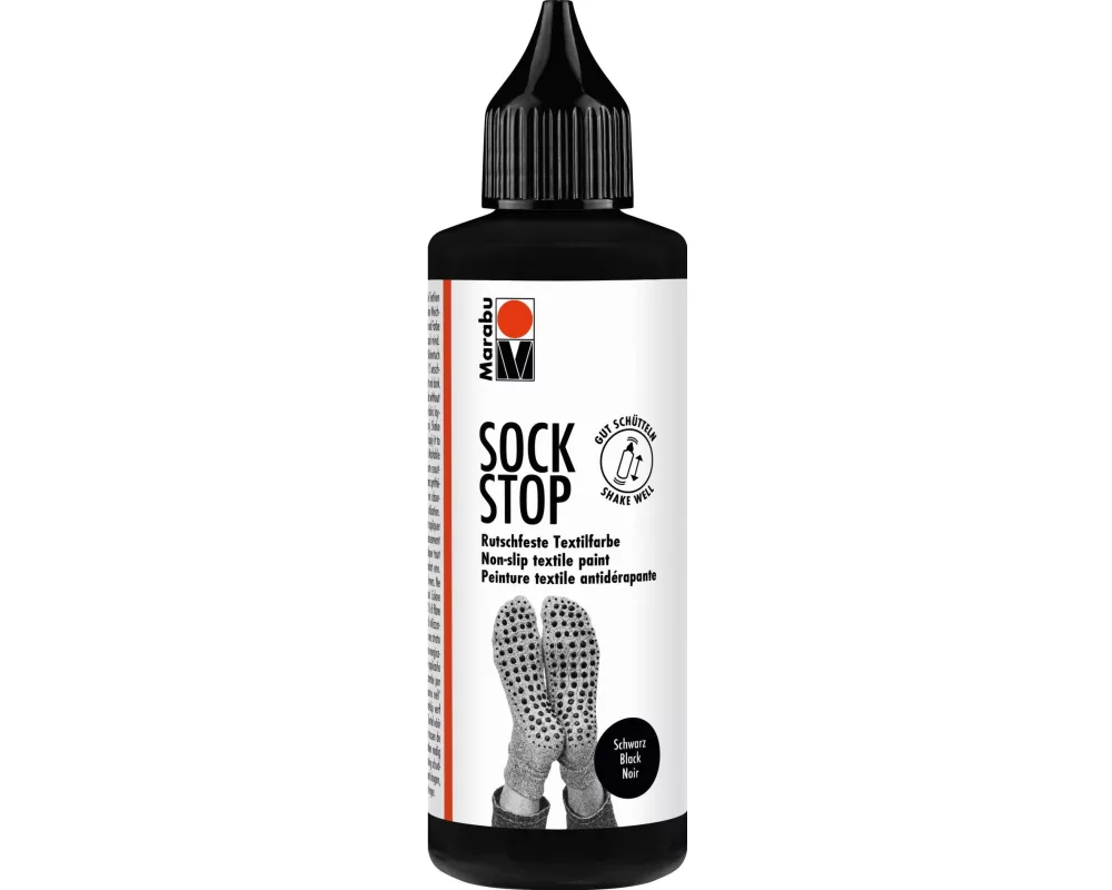 Marabu Textilfarbe Antirutsch Sock Stop 90 ml, Schwarz