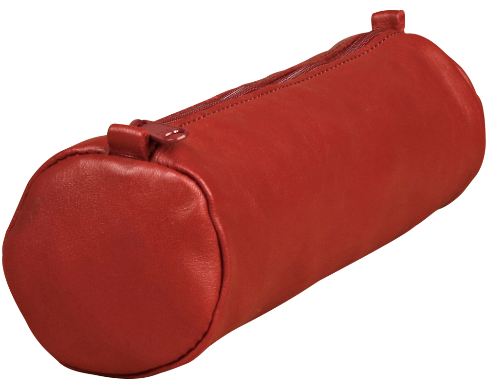 CLAIREFONTAINE Schlamperetui AgeBag 21x6cm 77029C rot, rund, Leder