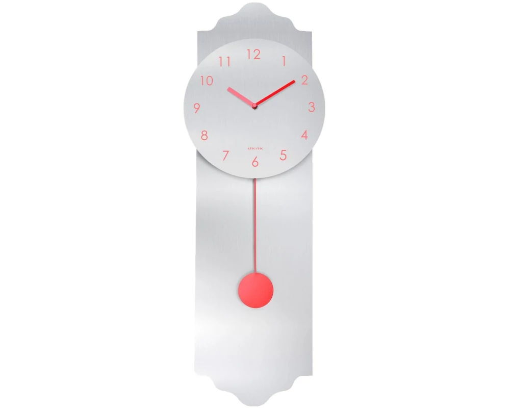 Chic Mic Wanduhr Pendelum Clock 24 x 70 cm, Weiss