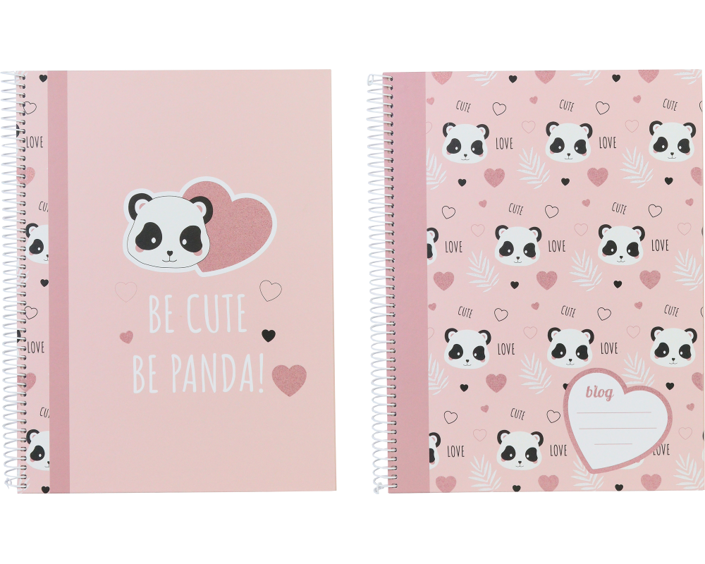 ANCOR Spiralbuch Hardcover A4 117127 B'LOG CUTE PANDA,kariert 80 B.