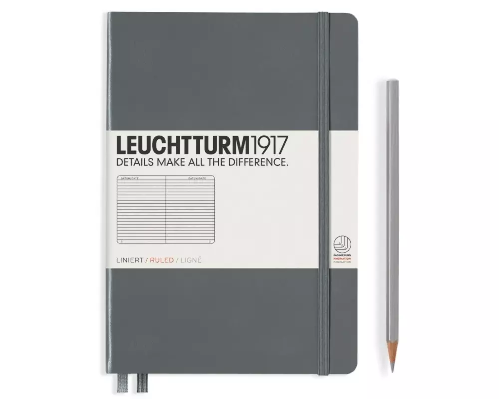 Leuchtturm Notizbuch Medium A5, Liniert, 2-teilig, Anthrazit