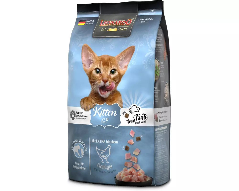Leonardo Cat Food Trockenfutter Kitten getreidefrei, 1.8 kg