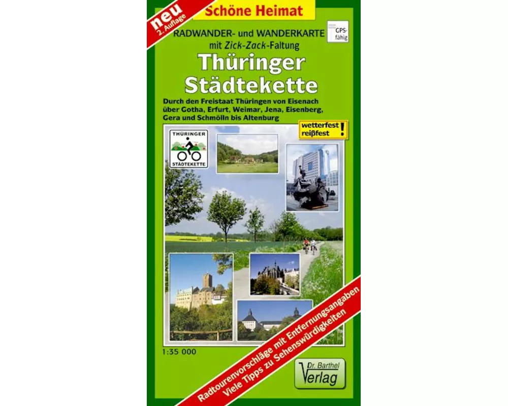 Thüringer Städtekette Radwander- und Wanderkarte 1 : 35 000