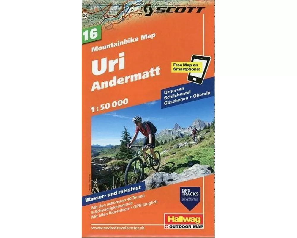 Hallwag Mountainbike-Karte 16 Uri 1:50.000