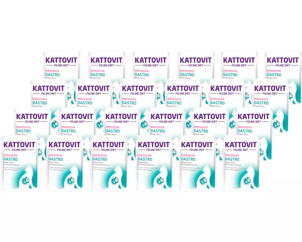 Kattovit Nassfutter Gastro Lachs und Reis, 24 x 85 g