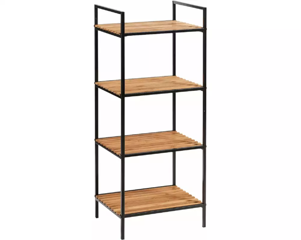 Zeller Present Regal mit 4 Ablagen Nature/Schwarz