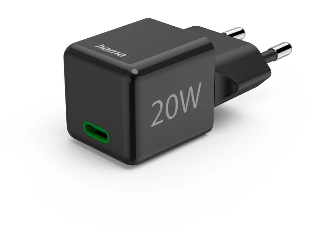 Hama USB-Wandladegerät Mini-charger USB-C 20 W Schwarz