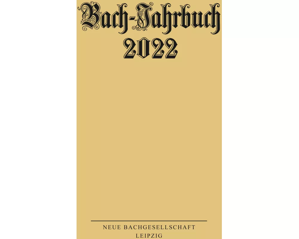 Bach-Jahrbuch 2022