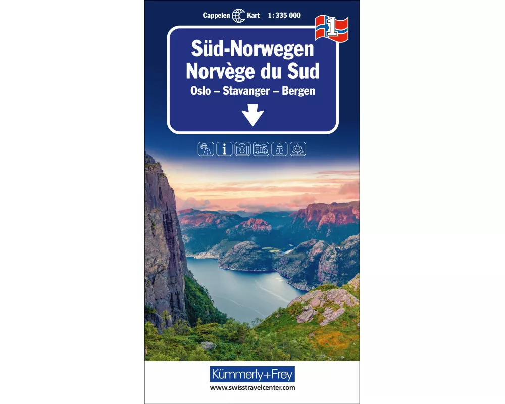 Kümmerly+Frey Regional-Strassenkarte 1 Süd-Norwegen 1:335.000