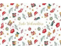 Doppelkarte. Green Karma X-MAS - Klassisches Weihnachtsmuster