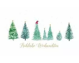 Doppelkarte. Green Karma X-MAS - Tannenbaum mit Weihnachtsmütze