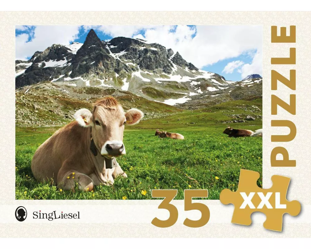 Demenz-Puzzle: Alpen. Das Demenz-Puzzle-Spiel mit 35 Puzzle-Teilen im XXL-Format