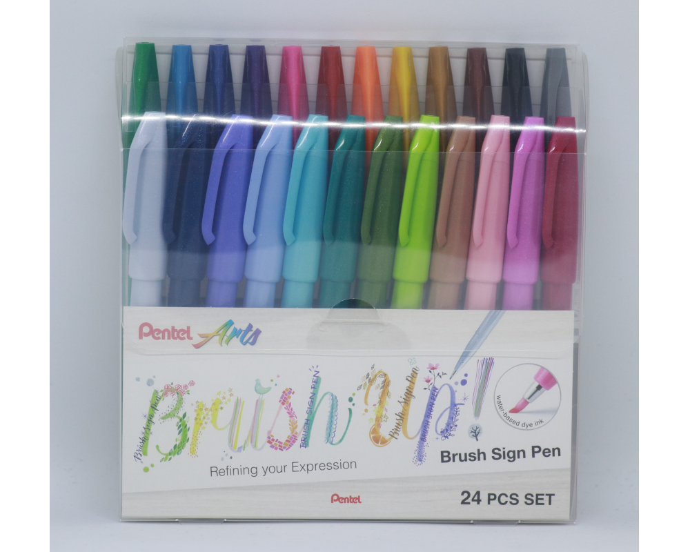 PENTEL Brush Sign Pen SES15C-24ST1 24 Farben, Etui
