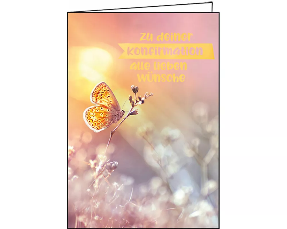 Doppelkarte. Zur Konfirmation (Schmetterling)